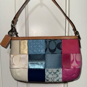 Coach Vintage Y2K Cream, Blue and Pink Mini Patchwork Bag